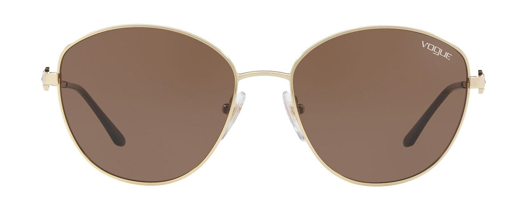 Vogue Eyewear Sun Irregular Gold Frame Brown Lens UV Protected