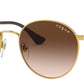 Vogue Eyewear Sun Round Gold Frame Brown Lens Gradient