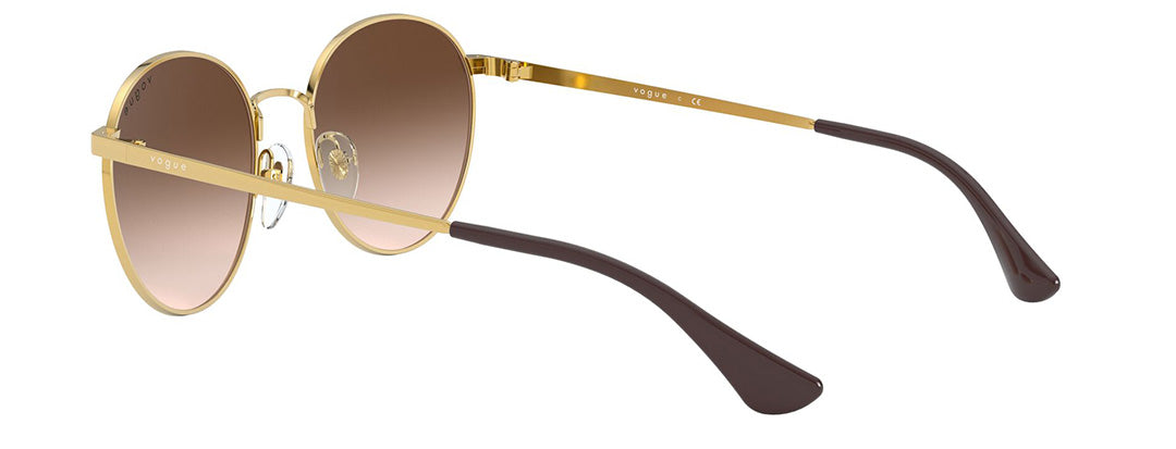 Vogue Eyewear Sun Round Gold Frame Brown Lens Gradient