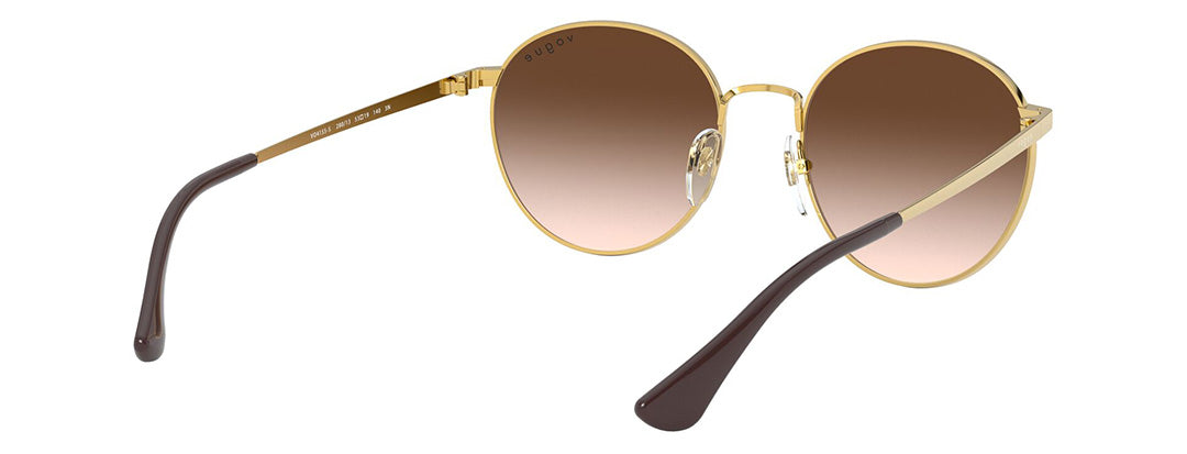 Vogue Eyewear Sun Round Gold Frame Brown Lens Gradient