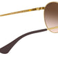 Vogue Eyewear Sun Round Gold Frame Brown Lens Gradient