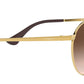 Vogue Eyewear Sun Round Gold Frame Brown Lens Gradient