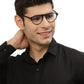 Brown Black MOD Aviator Style Acetate Eyeglasses Frames for Men