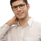 Black Square Shaped Acetate Eyeglasses Frames for Men