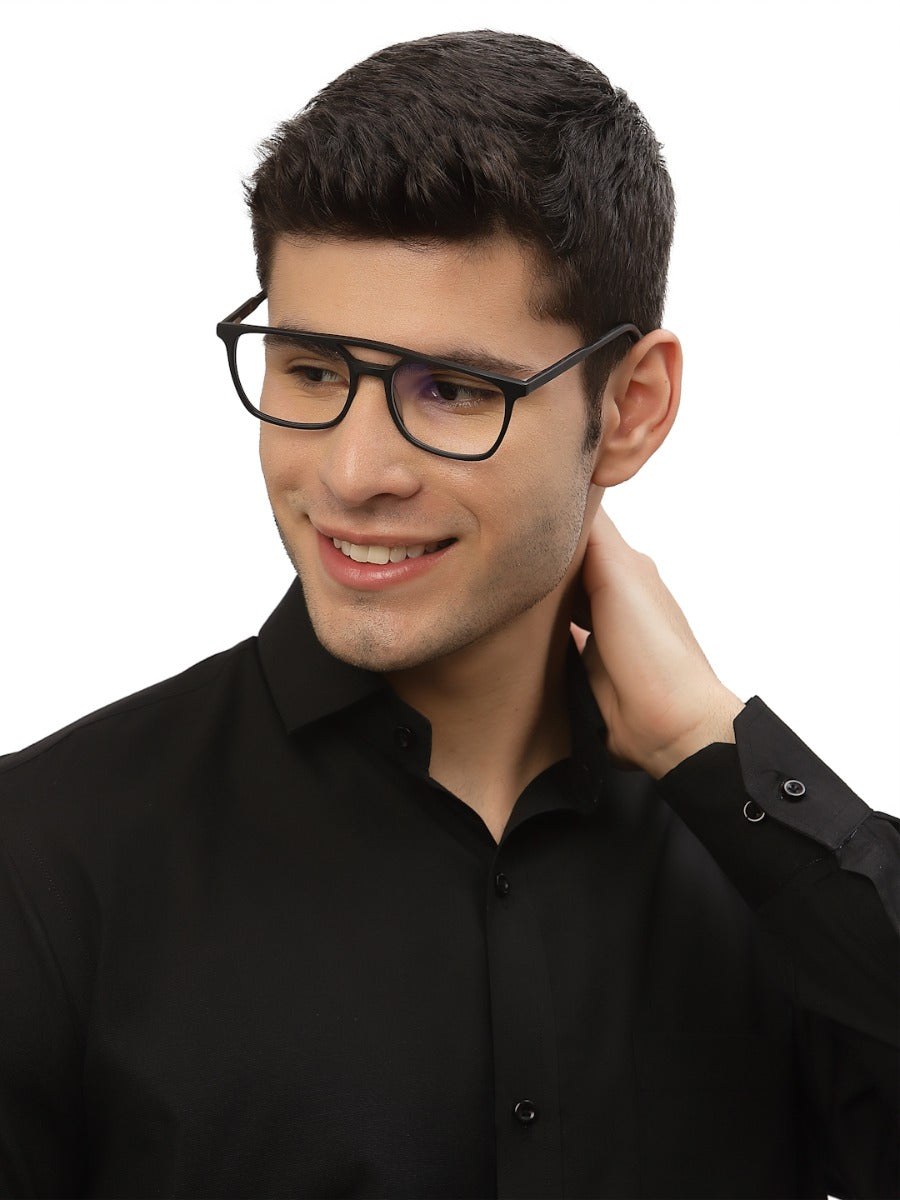 Brown MOD Aviator Style Acetate Eyeglasses Frames for Men