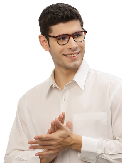 Brown Woody Wayfarer Style Acetate Eyeglass Frame for Men