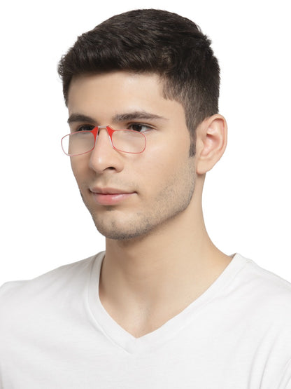 Red Nose clip Reading eyeglasses with case