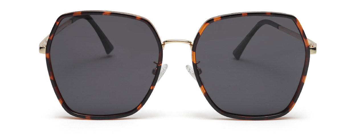 Tort Black Large Square UV Protection Sunglass for Women