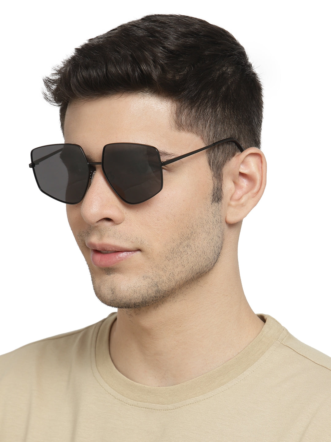 Black Irregular Shaped UV Protection Sunglass for Men & Women