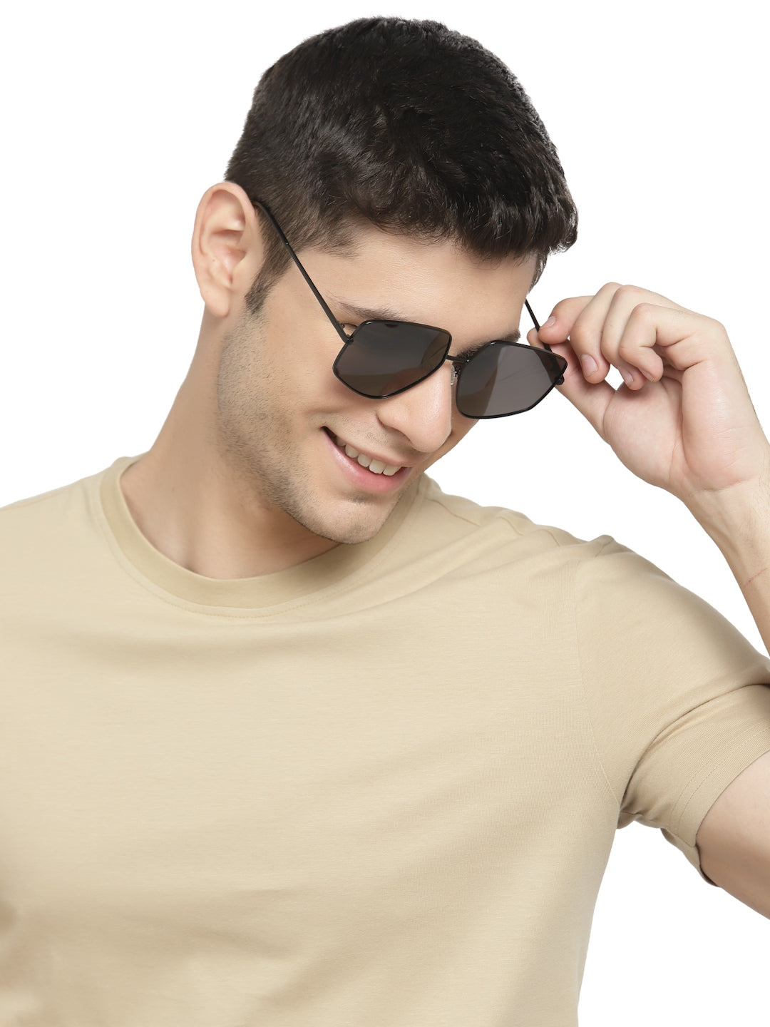 Black Irregular Shaped UV Protection Sunglass for Men & Women