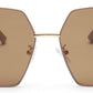 Light Brown Large Square UV Protection Sunglass for Women