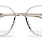 Computer Specs Zero Power in Grey Transparent Full Rim with Square Shape Acetate Frame for Women