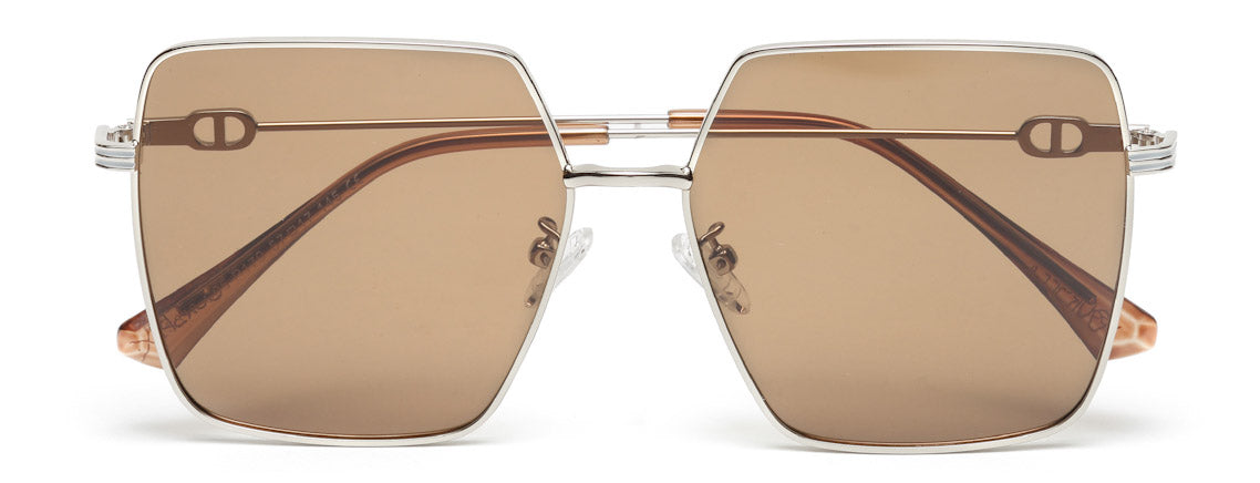 Brown Large Square UV Protection Sunglass for Women