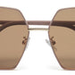 Light Brown Large Square UV Protection Sunglass for Women