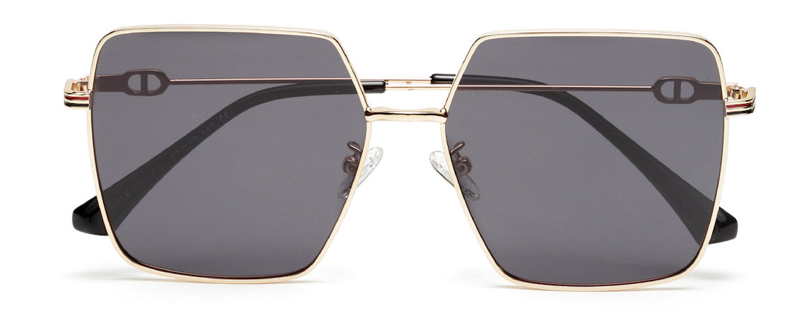 Black Large Square UV Protection Sunglass for Women