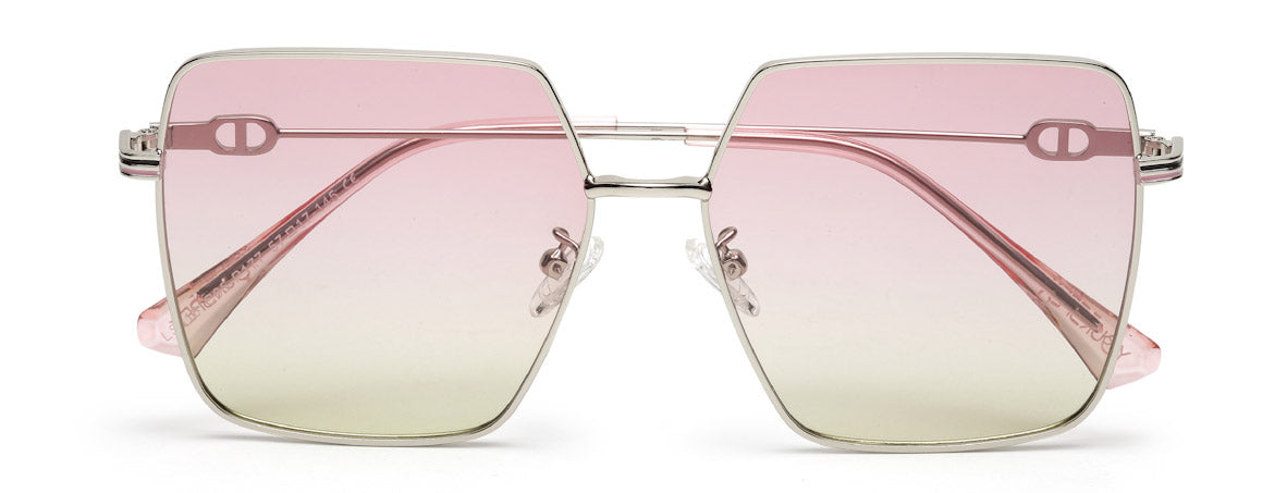 Gradient Pink Large Square UV Protection Sunglass for Women