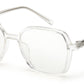 Computer Specs Zero Power in White Transparent Full Rim with Square Shape Acetate Frame for Women