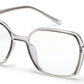 Computer Specs Zero Power in Grey Transparent Full Rim with Square Shape Acetate Frame for Women