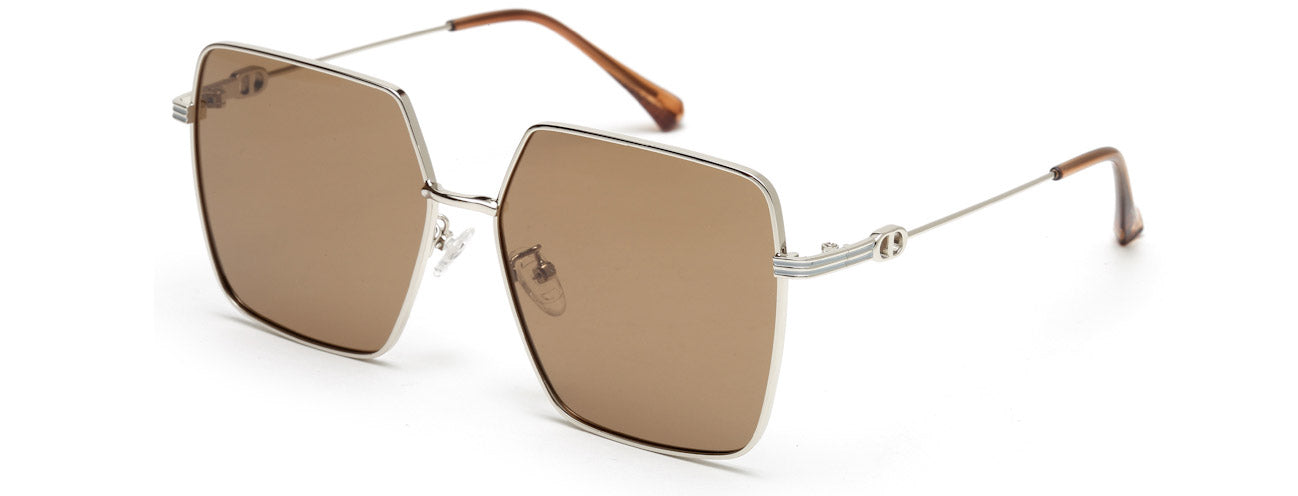 Brown Large Square UV Protection Sunglass for Women