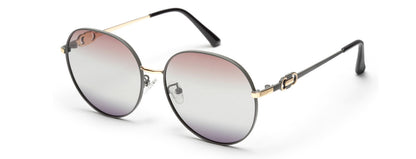 Gradient Brown Round UV Protection Sunglass for Women