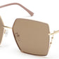 Light Brown Large Square UV Protection Sunglass for Women