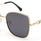 Gold Black Large Square UV Protection Sunglass for Women