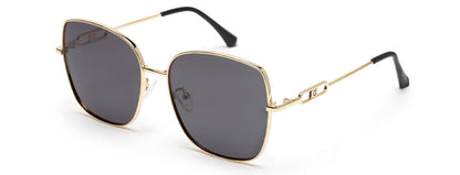 Gold Black Large Square UV Protection Sunglass for Women