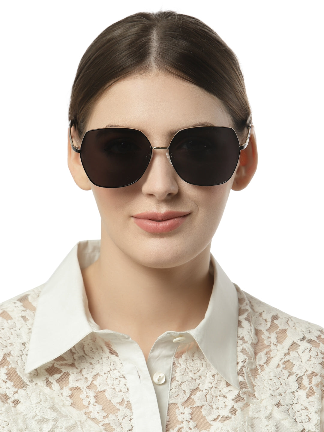 Black Large Round UV Protection Sunglass for Women