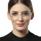 Computer Specs Zero Power in White Transparent Full Rim with Square Shape Acetate Frame for Women