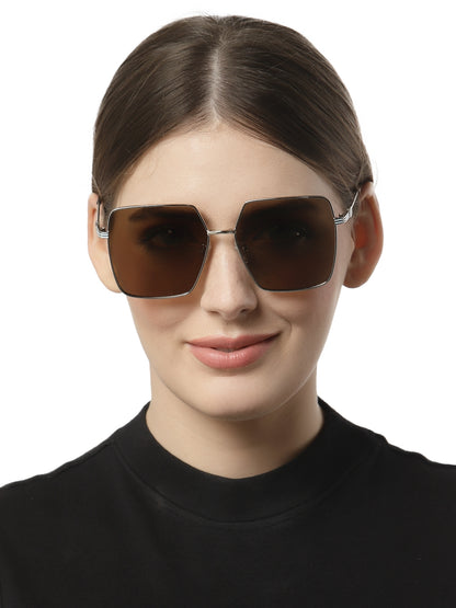Brown Large Square UV Protection Sunglass for Women