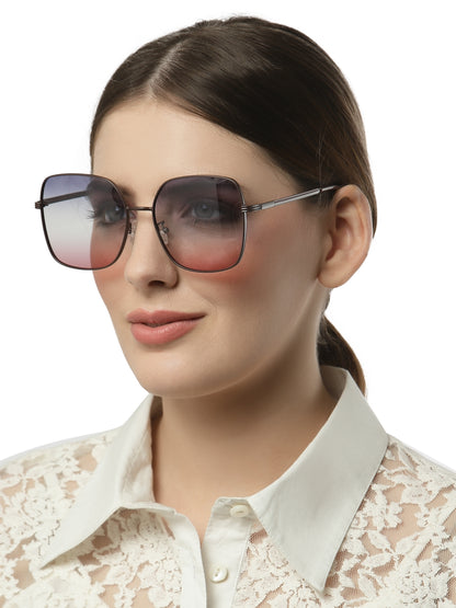Gradient Blue Pink Large Square UV Protection Sunglass for Women