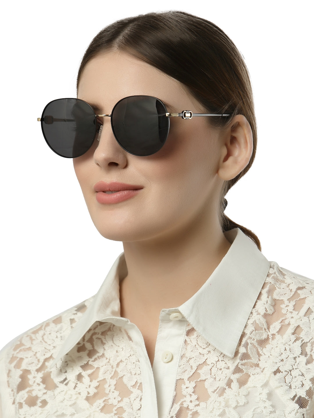 Black Round Shape UV 400 Protection Sunglass for Women