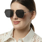 Black Large Round UV Protection Sunglass for Women