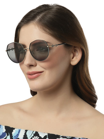 Gradient Brown Round UV Protection Sunglass for Women