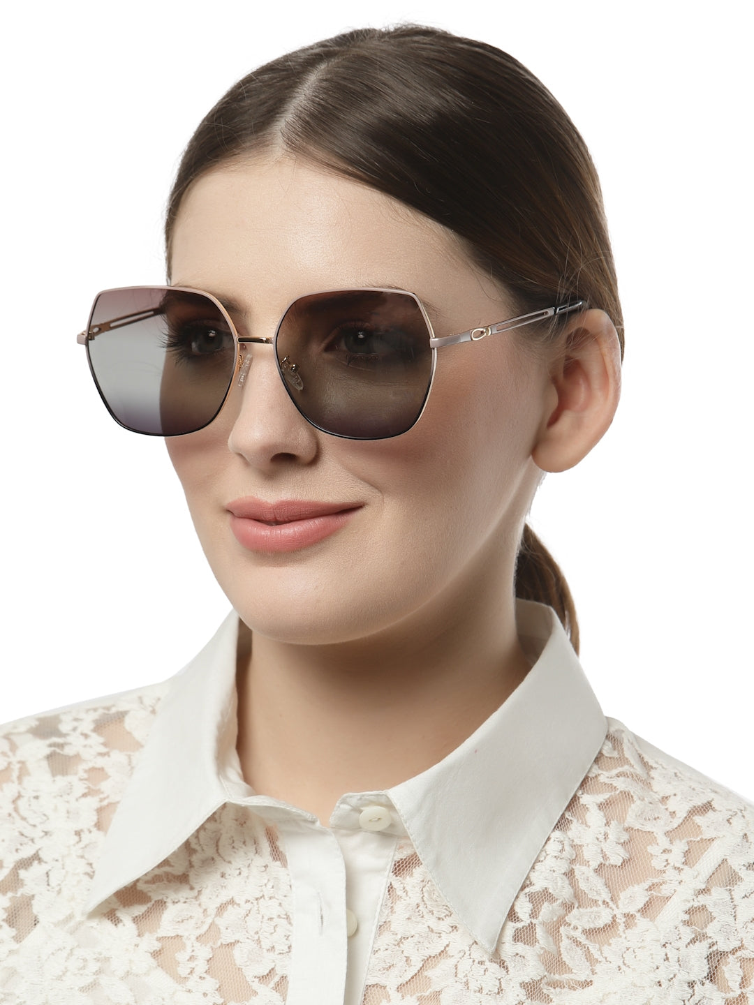 Gradient Light Brown Large Square UV Protection Sunglass for Men & Women