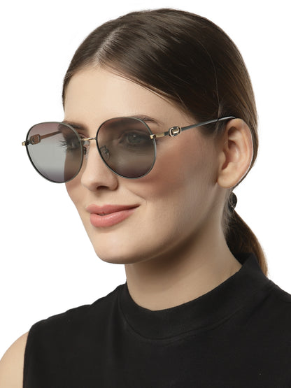 Gradient Brown Round UV Protection Sunglass for Women
