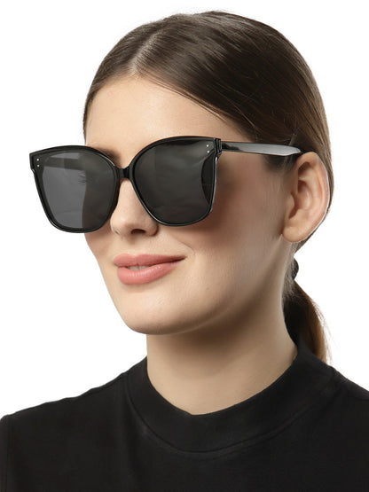 Black Large Wayfarer Square UV Protection Sunglasses for Women