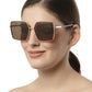 Light Brown Large Square UV Protection Sunglass for Women