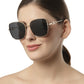 Gold Black Large Square UV Protection Sunglass for Women