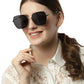 Black Large Round UV Protection Sunglass for Women