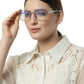 Computer Specs Zero Power in Grey Transparent Full Rim with Square Shape Acetate Frame for Women