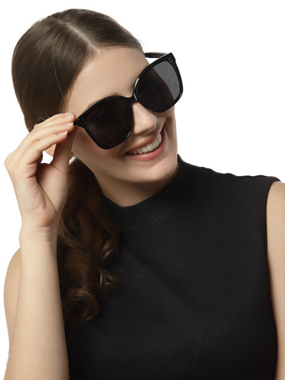 Black Large Wayfarer Square UV Protection Sunglasses for Women