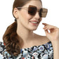 Light Brown Large Square UV Protection Sunglass for Women