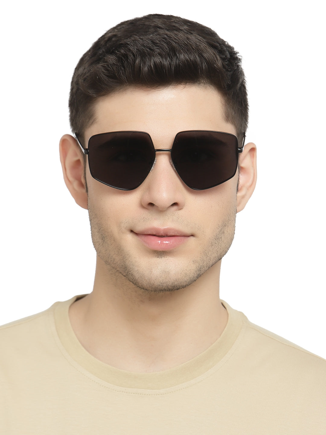 Black Irregular Shaped UV Protection Sunglass for Men & Women