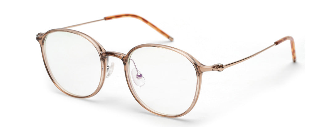 Round Shaped Transparent Brown Shades Glasses