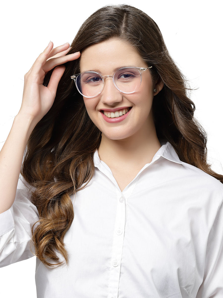 Transparent Round Spectacle Frames for Women