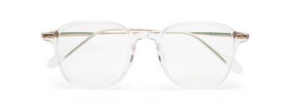 Square Shaped Stylish Transparent Glasses with Golden Temples