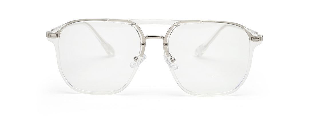 Transparent Irregular Silver Simple Glasses for Men