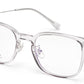 Titanium Transparent Silver Square Eyeglasses