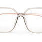 Large Square Transparent Glasses Mens with Rose Gold Temple